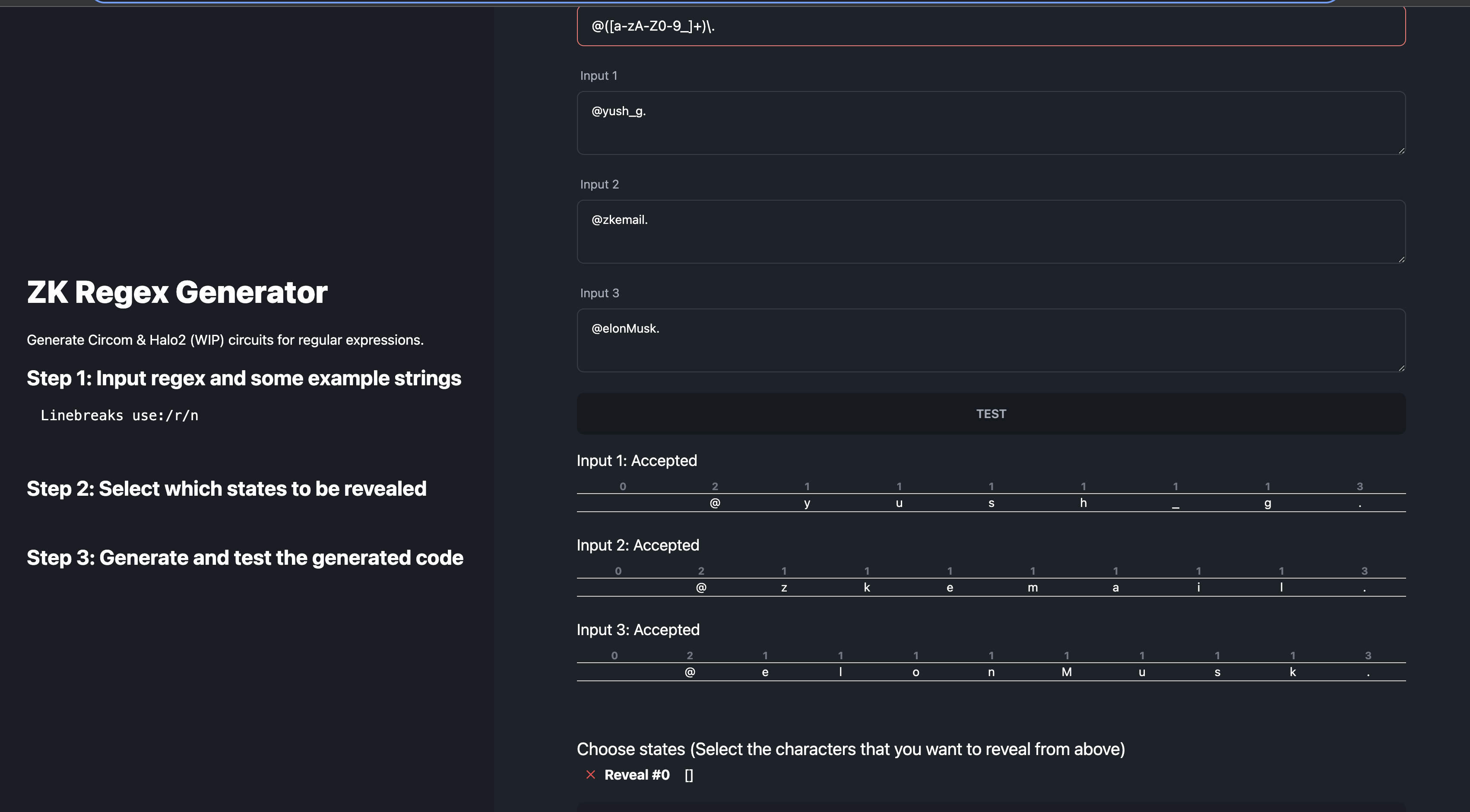 ZkRegex Tool